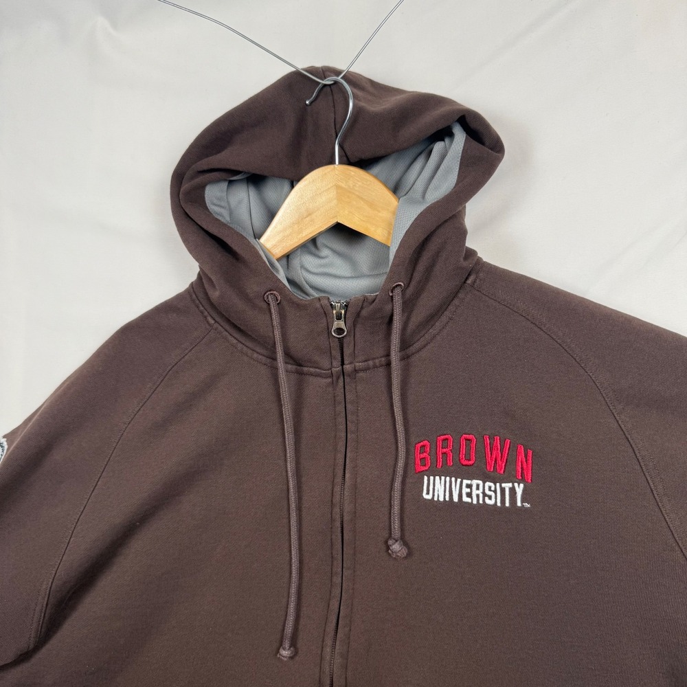 Champion Brown University Full Zip Hoodie Mens XL Brown Collegiate Raglan